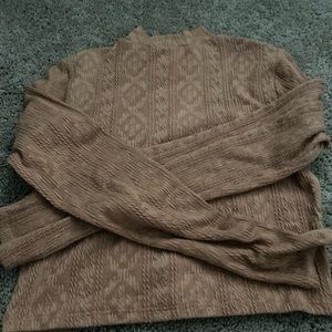 brown textured long sleeve top